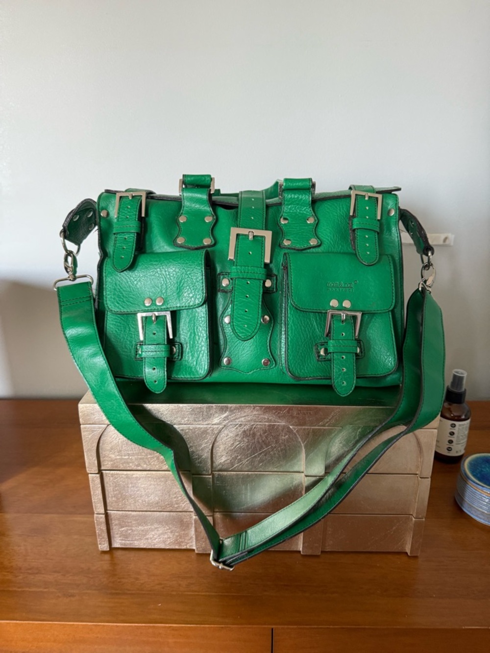 matt & nat Vintage Y2K Green Buckle Satchel Shoulder Bag